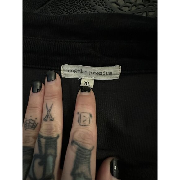 NWOT Angel + Premium Women's Black Corduroy Studded Jacket XL - Picture 8 of 8